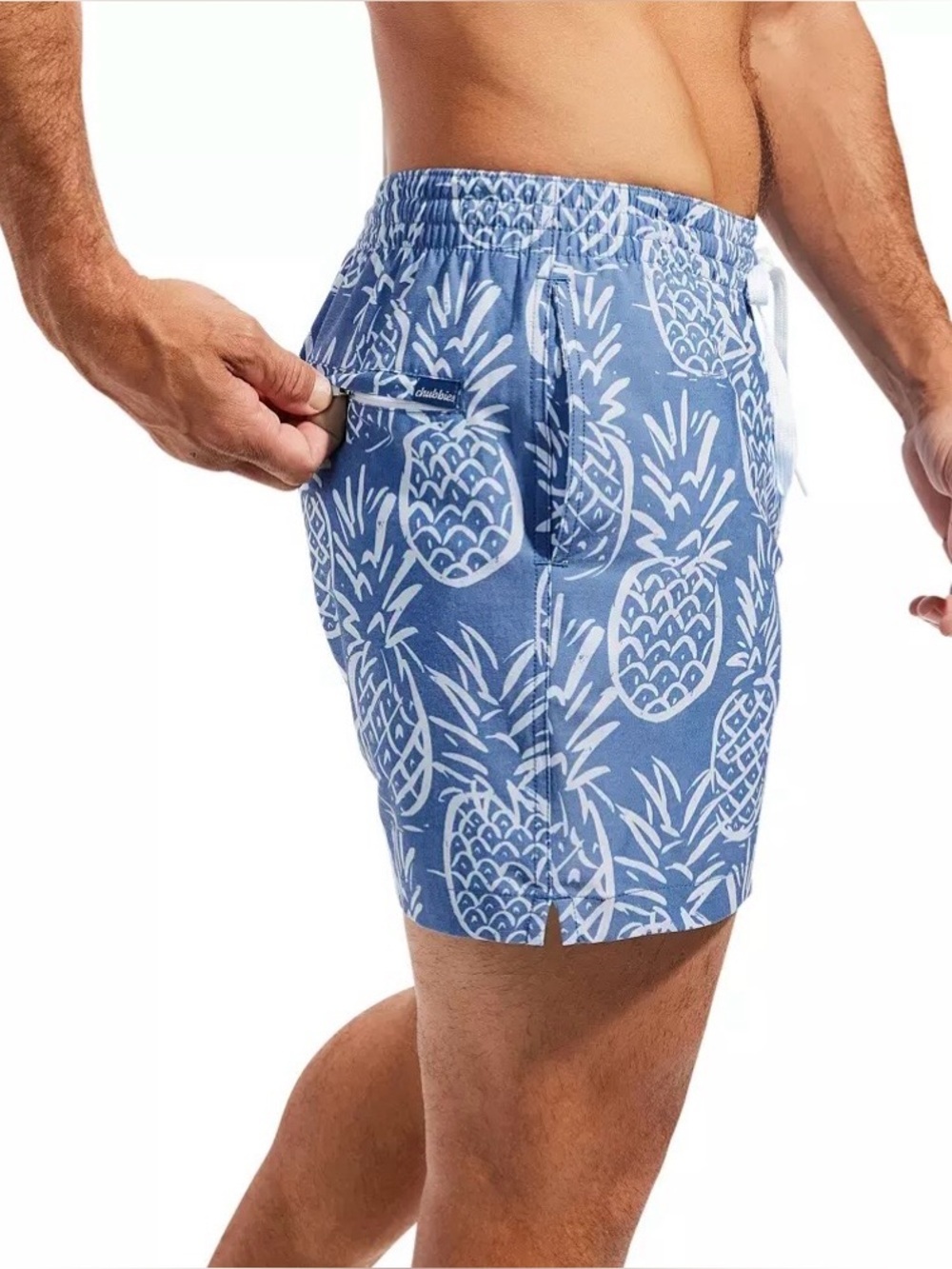 Chubbies Men's Classic 5.5" Swim Trunks in Blue Pineapple Print, Small - Picture 2 of 12